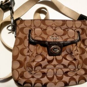 Coach Tan and Brown Crossbody Bag